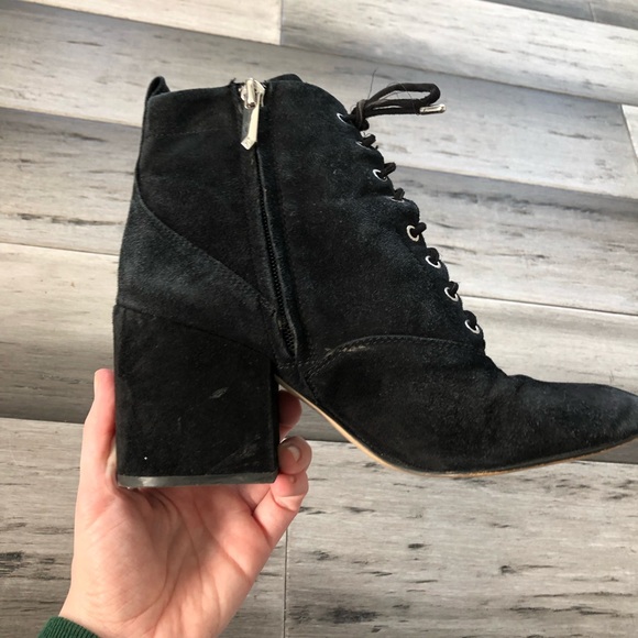💸 5/20 Sam Edelman 'Tate' Suede Lace-Up Ankle Boot Bootie w/ Chunky Heel - Picture 13 of 16
